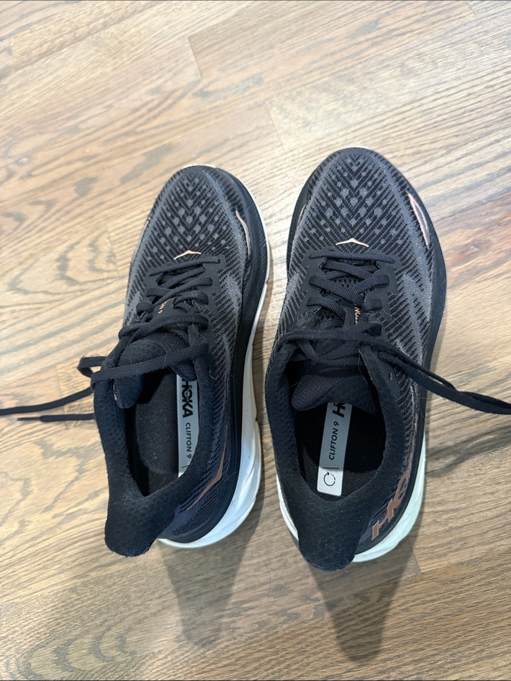 Hoka Clifton Women's Black Running Shoes - Picture 2 of 8